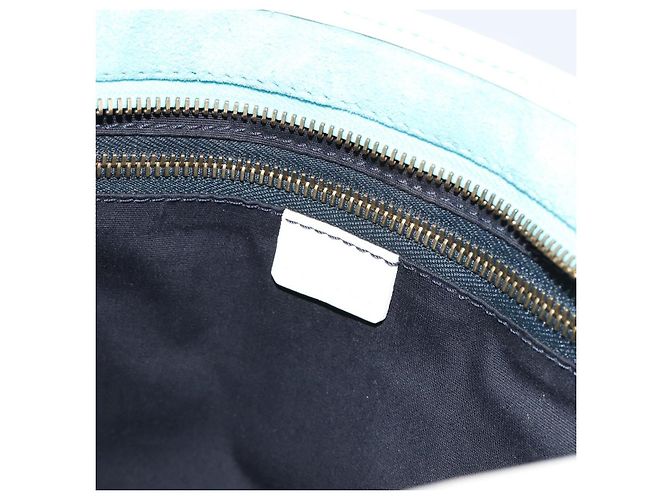 Céline Borsa CELINE C Macadam Canvas Azzurro Oro Autentica 181177 D'oro Blu chiaro - vista 18