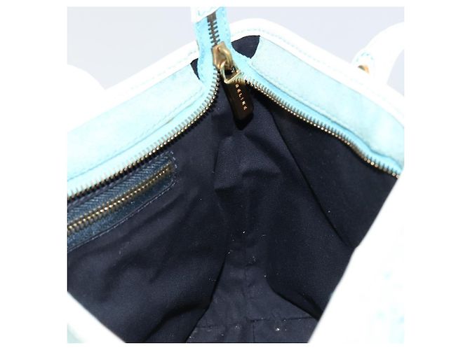 Céline Borsa CELINE C Macadam Canvas Azzurro Oro Autentica 181177 D'oro Blu chiaro - vista 19