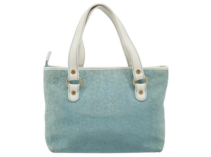 Céline Borsa CELINE C Macadam Canvas Azzurro Oro Autentica 181177 D'oro Blu chiaro - vista 2