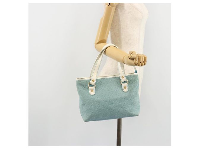 Céline Borsa CELINE C Macadam Canvas Azzurro Oro Autentica 181177 D'oro Blu chiaro - vista 23