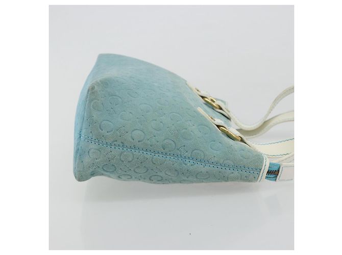 Céline Borsa CELINE C Macadam Canvas Azzurro Oro Autentica 181177 D'oro Blu chiaro - vista 3