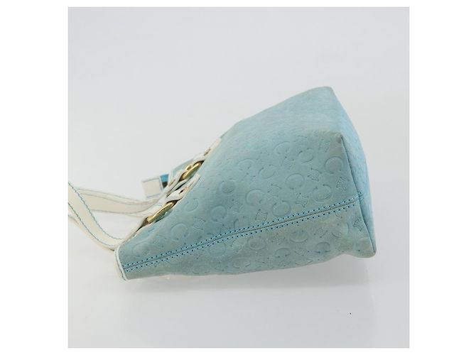 Céline Borsa CELINE C Macadam Canvas Azzurro Oro Autentica 181177 D'oro Blu chiaro - vista 4