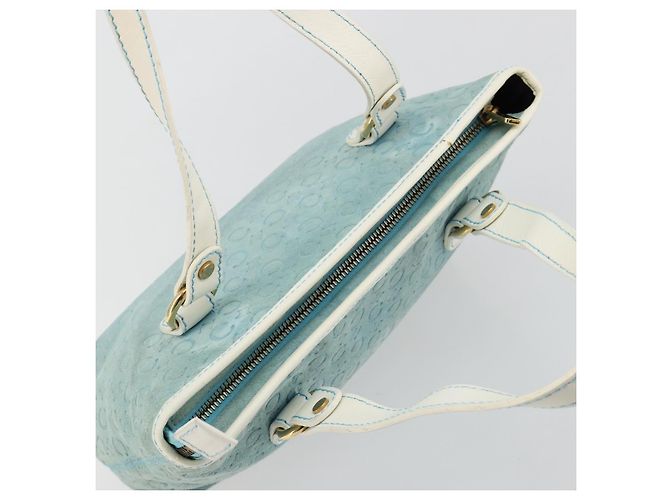 Céline Borsa CELINE C Macadam Canvas Azzurro Oro Autentica 181177 D'oro Blu chiaro - vista 6
