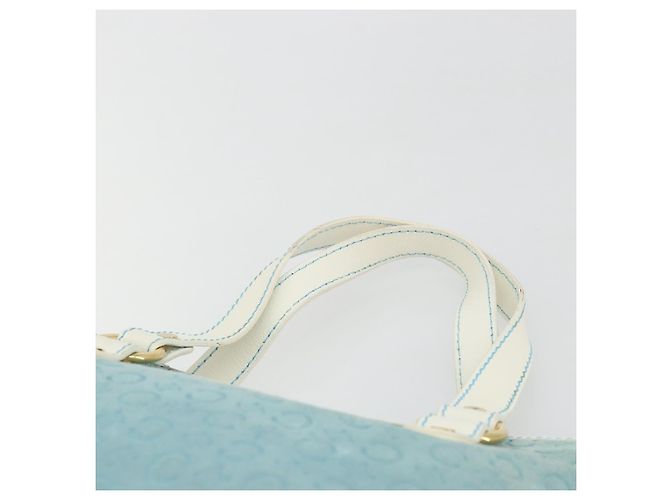 Céline Borsa CELINE C Macadam Canvas Azzurro Oro Autentica 181177 D'oro Blu chiaro - vista 8