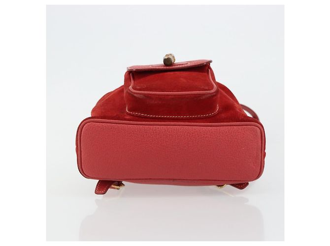 Zaino GUCCI Bamboo Scamoso Rosso Oro 003 1956 0030 Auth 179385 - vista 11