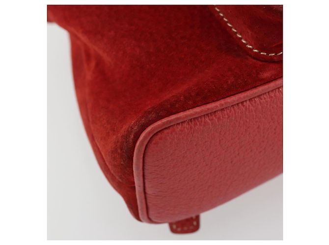Zaino GUCCI Bamboo Scamoso Rosso Oro 003 1956 0030 Auth 179385 - vista 13