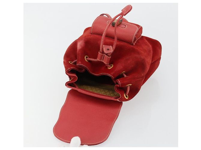 Zaino GUCCI Bamboo Scamoso Rosso Oro 003 1956 0030 Auth 179385 - vista 18