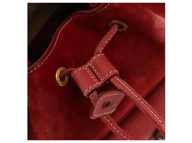 Zaino GUCCI Bamboo Scamoso Rosso Oro 003 1956 0030 Auth 179385 - vista 19