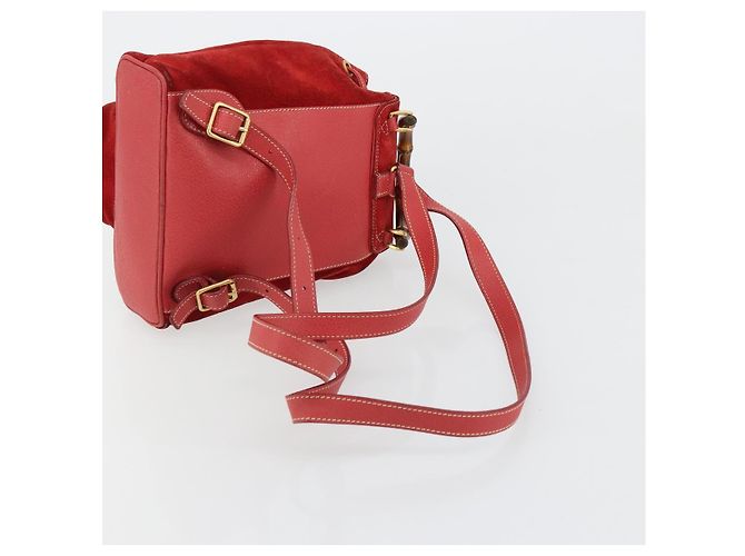 Zaino GUCCI Bamboo Scamoso Rosso Oro 003 1956 0030 Auth 179385 - vista 9
