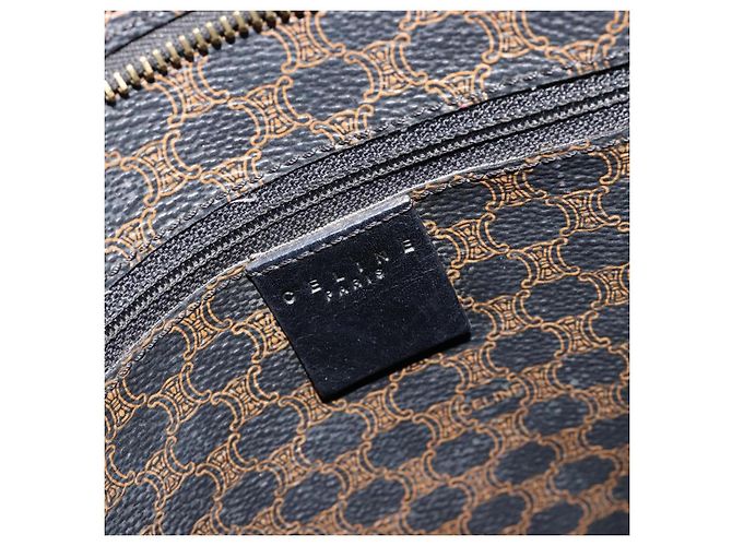 Céline Borsa Tote CELINE Macadam in tela PVC e pelle nera e oro Auth 180495A Nero D'oro - vista 18