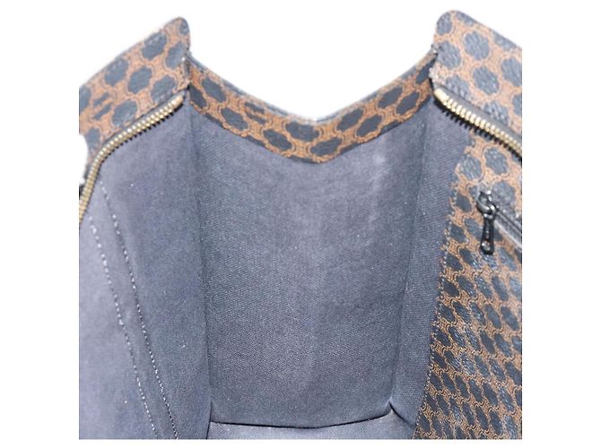 Céline Borsa Tote CELINE Macadam in tela PVC e pelle nera e oro Auth 180495A Nero D'oro - vista 20