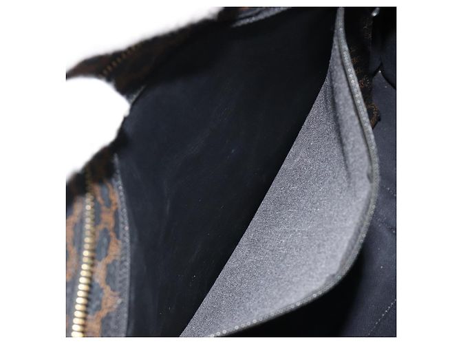 Céline Borsa Tote CELINE Macadam in tela PVC e pelle nera e oro Auth 180495A Nero D'oro - vista 22