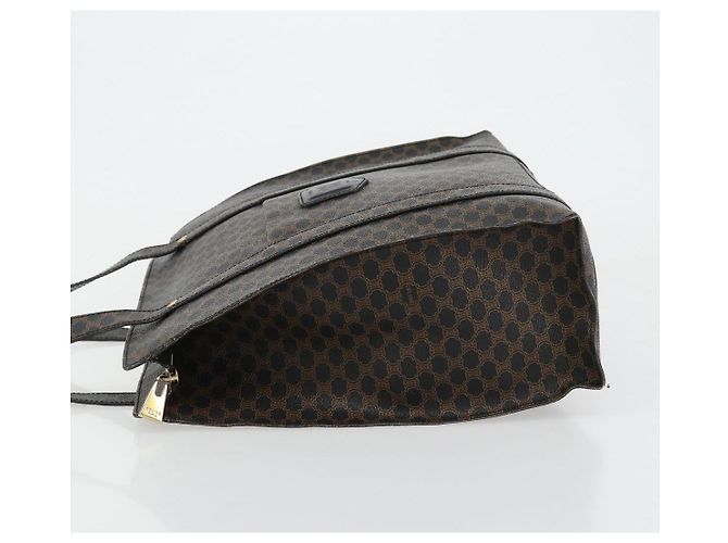 Céline Borsa Tote CELINE Macadam in tela PVC e pelle nera e oro Auth 180495A Nero D'oro - vista 4