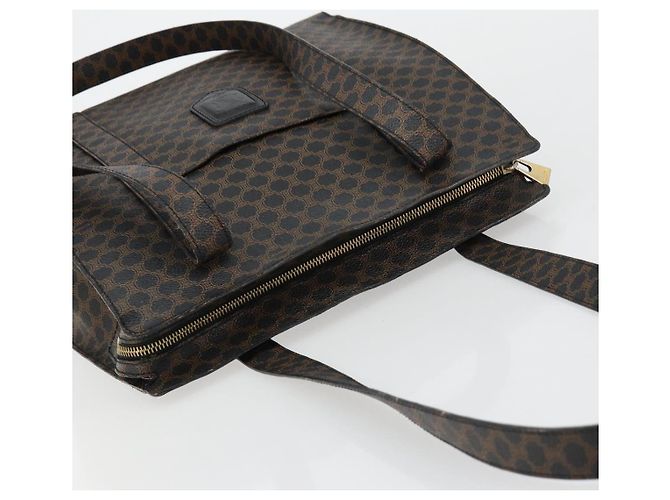 Céline Borsa Tote CELINE Macadam in tela PVC e pelle nera e oro Auth 180495A Nero D'oro - vista 6