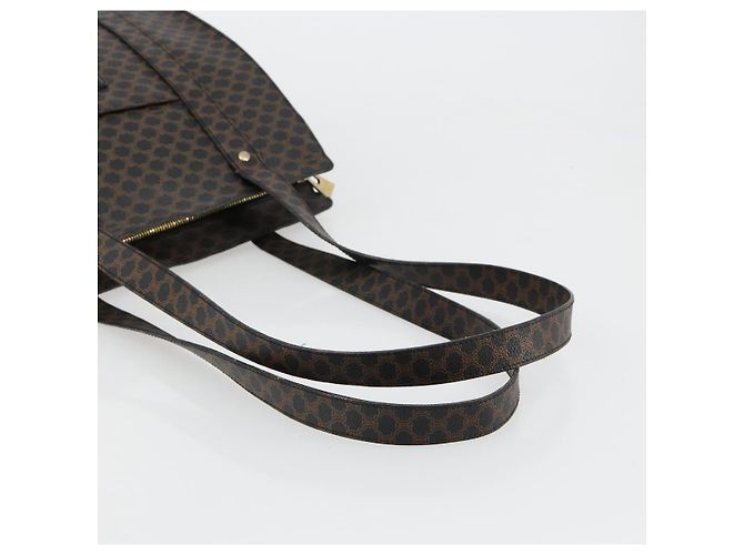 Céline Borsa Tote CELINE Macadam in tela PVC e pelle nera e oro Auth 180495A Nero D'oro - vista 7