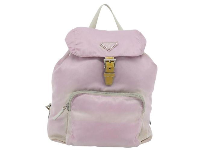Zaino PRADA Nylon Rosa Argento Autentico 181159 - vista 13