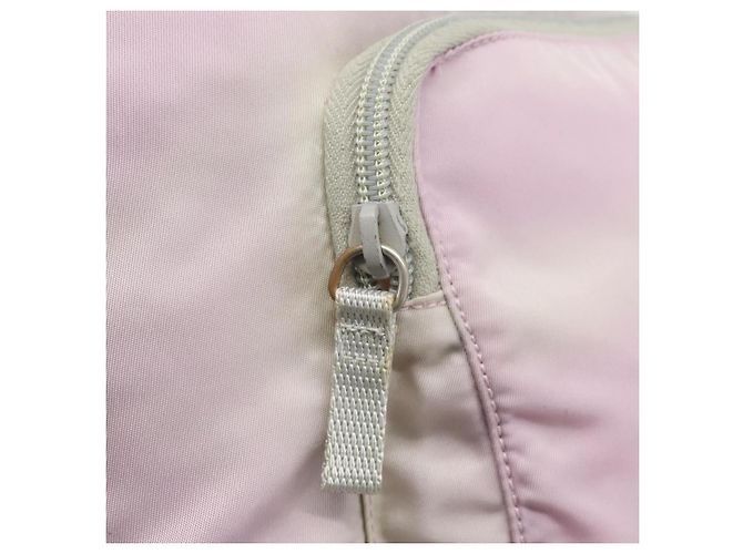 Zaino PRADA Nylon Rosa Argento Autentico 181159 - vista 19