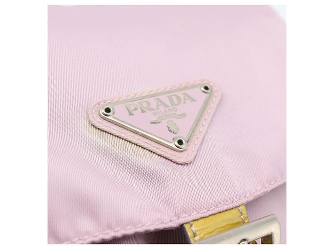 Zaino PRADA Nylon Rosa Argento Autentico 181159 - vista 21