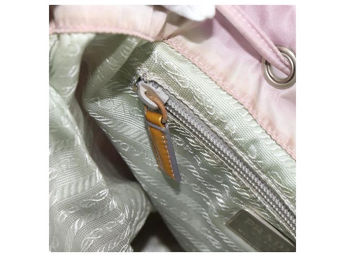 Zaino PRADA Nylon Rosa Argento Autentico 181159 - vista 25