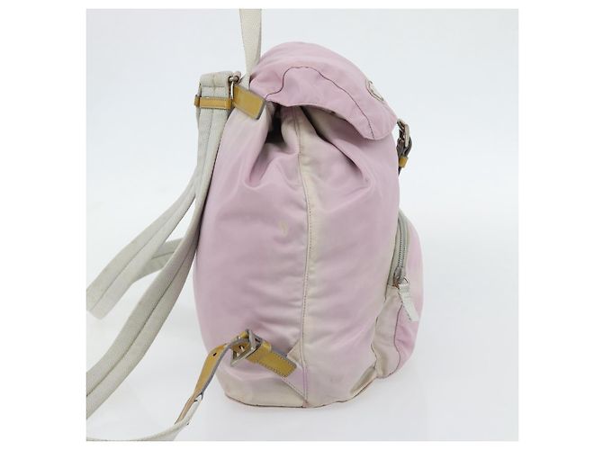 Zaino PRADA Nylon Rosa Argento Autentico 181159 - vista 3