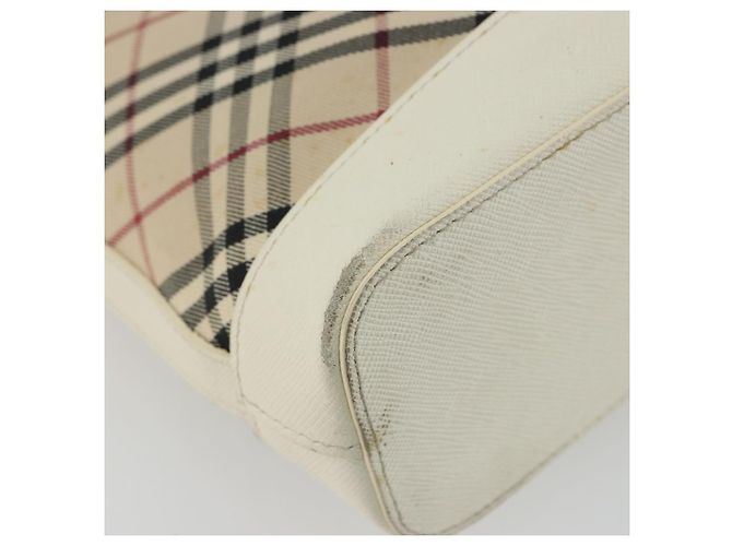 Borsa a Spalla BURBERRY Nova Check in Tela Beige Silver Auth BA12846 Argento - vista 15