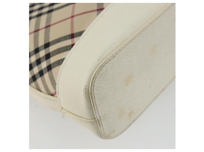 Borsa a Spalla BURBERRY Nova Check in Tela Beige Silver Auth BA12846 Argento - vista 17