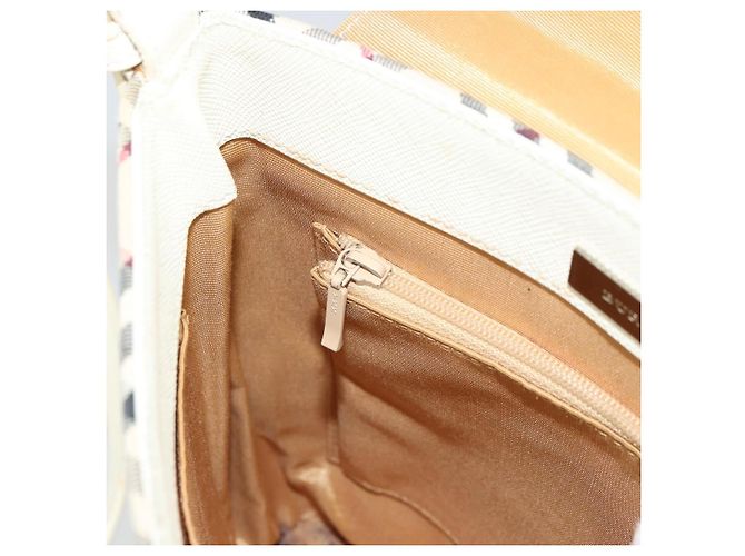 Borsa a Spalla BURBERRY Nova Check in Tela Beige Silver Auth BA12846 Argento - vista 21