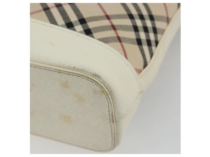 Borsa a Spalla BURBERRY Nova Check in Tela Beige Silver Auth BA12846 Argento - vista 8