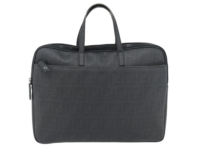 Borsa a Mano FENDI Zucca Canvas PVC Nero Argento Autentica 181259 - vista 13