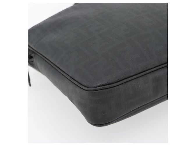 Borsa a Mano FENDI Zucca Canvas PVC Nero Argento Autentica 181259 - vista 14
