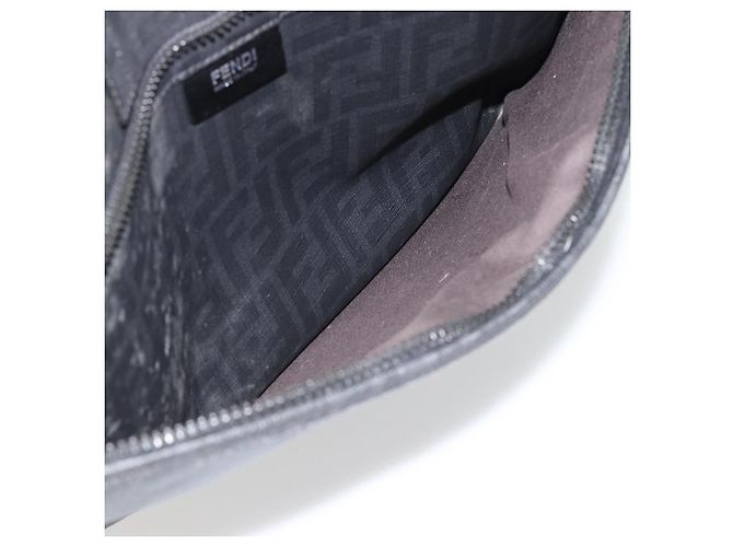 Borsa a Mano FENDI Zucca Canvas PVC Nero Argento Autentica 181259 - vista 19
