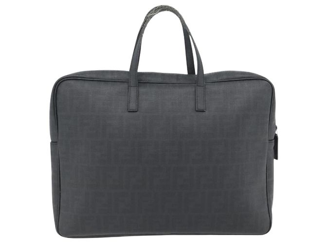 Borsa a Mano FENDI Zucca Canvas PVC Nero Argento Autentica 181259 - vista 2