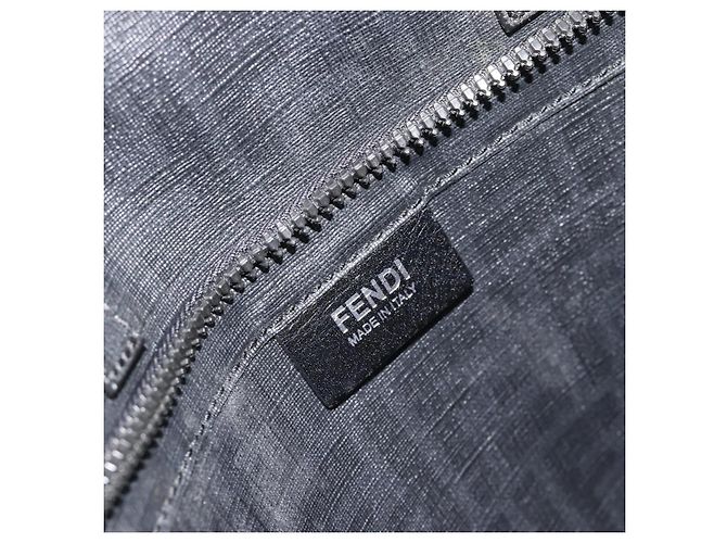 Borsa a Mano FENDI Zucca Canvas PVC Nero Argento Autentica 181259 - vista 20