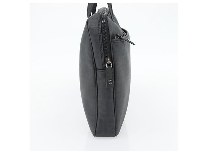 Borsa a Mano FENDI Zucca Canvas PVC Nero Argento Autentica 181259 - vista 3