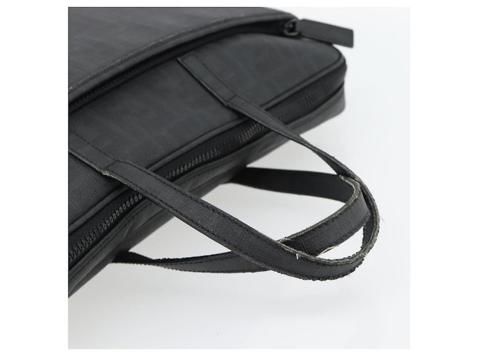 Borsa a Mano FENDI Zucca Canvas PVC Nero Argento Autentica 181259 - vista 7