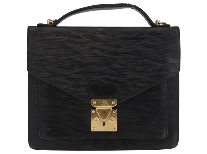 LOUIS VUITTON Epi Monceau 28 Hand Bag Black M52122 LV Auth bs35164 Nero - view 13