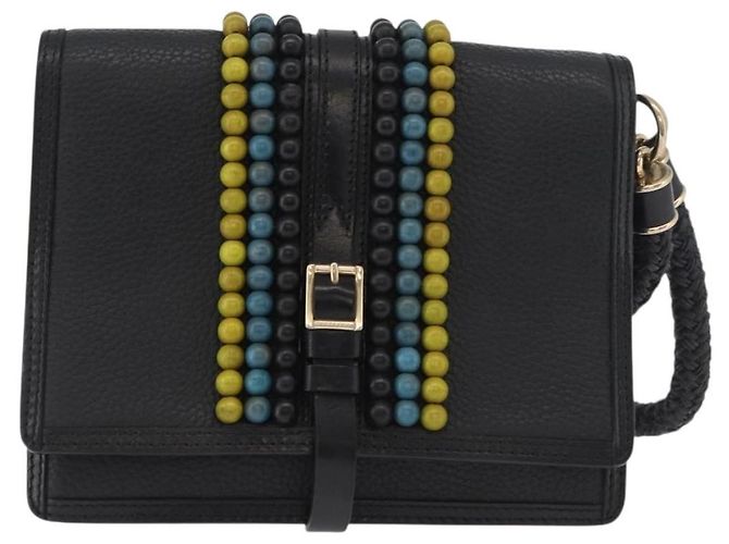 Clutch BURBERRY in pelle nera e oro Auth bs35150 Nero D'oro - vista 13