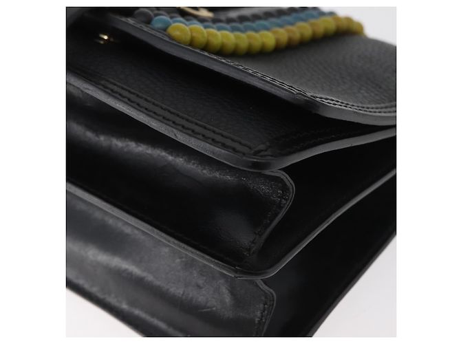 Clutch BURBERRY in pelle nera e oro Auth bs35150 Nero D'oro - vista 14