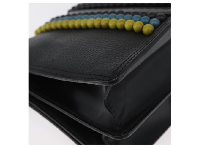Clutch BURBERRY in pelle nera e oro Auth bs35150 Nero D'oro - vista 15