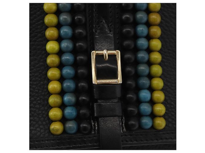 Clutch BURBERRY in pelle nera e oro Auth bs35150 Nero D'oro - vista 17