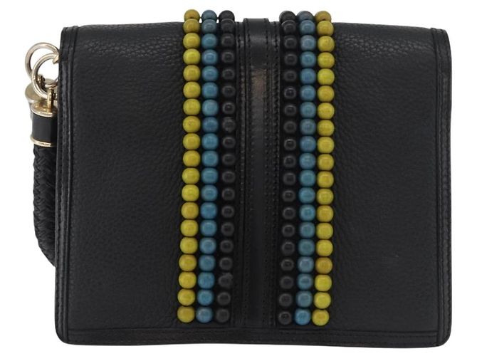 Clutch BURBERRY in pelle nera e oro Auth bs35150 Nero D'oro - vista 2
