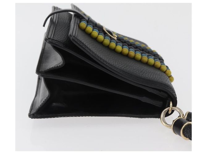Clutch BURBERRY in pelle nera e oro Auth bs35150 Nero D'oro - vista 3