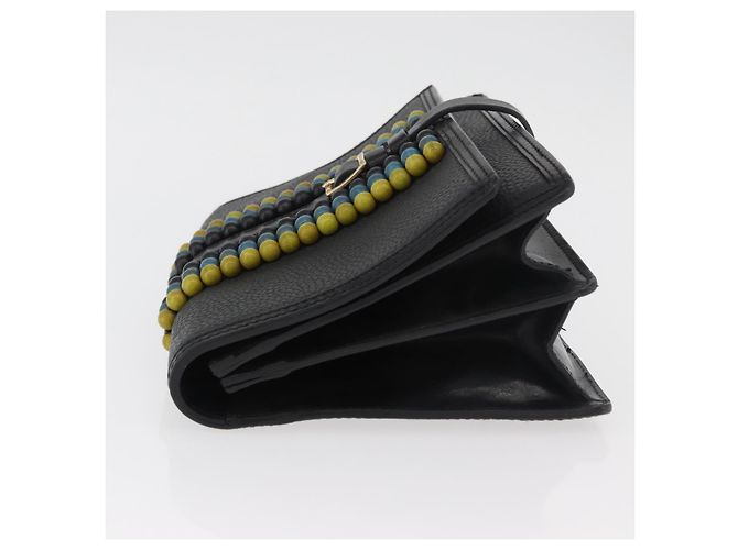 Clutch BURBERRY in pelle nera e oro Auth bs35150 Nero D'oro - vista 4