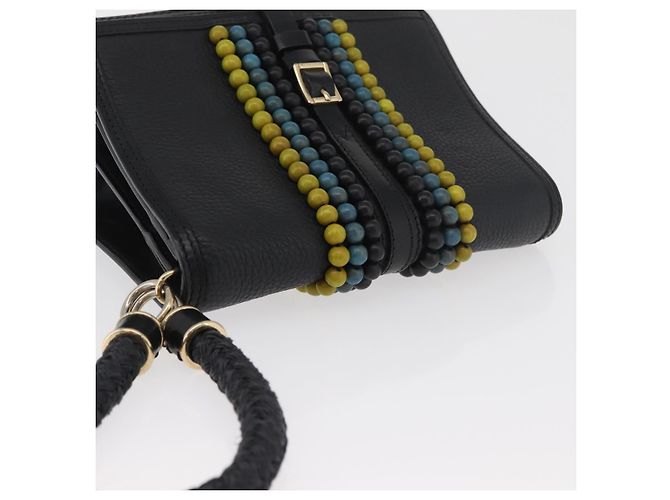 Clutch BURBERRY in pelle nera e oro Auth bs35150 Nero D'oro - vista 6