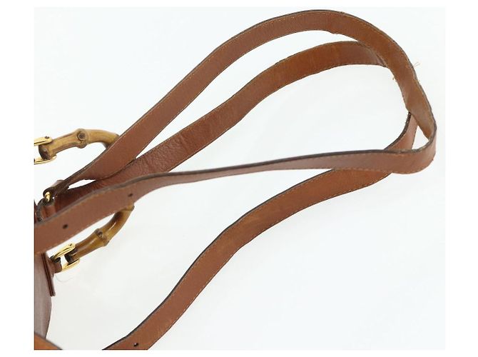 Zaino GUCCI Bamboo in pelle marrone oro 003 3444 0030 Auth bs35138 D'oro - vista 10