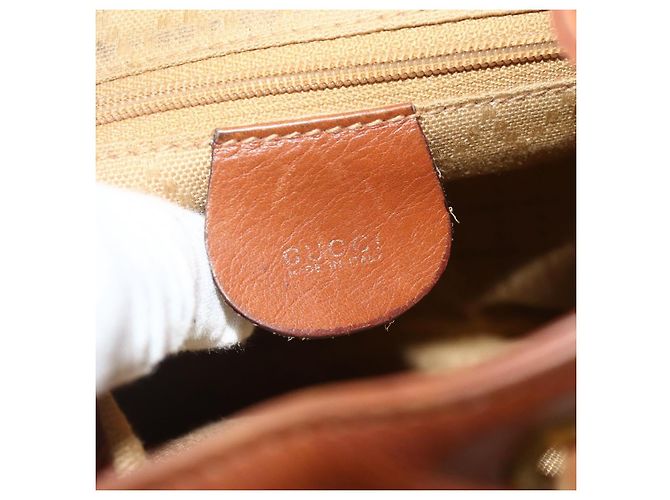 Zaino GUCCI Bamboo in pelle marrone oro 003 3444 0030 Auth bs35138 D'oro - vista 17