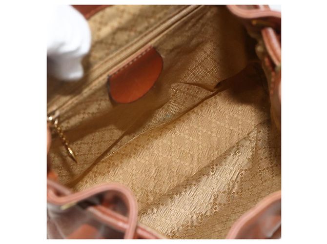 Zaino GUCCI Bamboo in pelle marrone oro 003 3444 0030 Auth bs35138 D'oro - vista 18