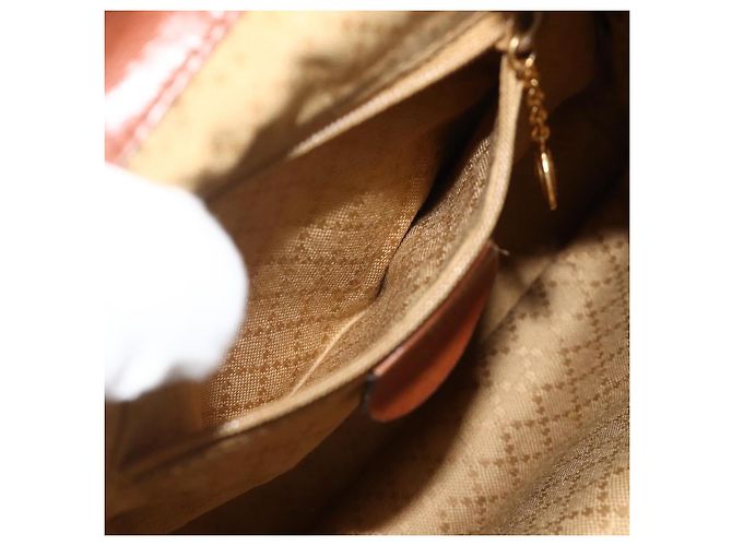 Zaino GUCCI Bamboo in pelle marrone oro 003 3444 0030 Auth bs35138 D'oro - vista 22