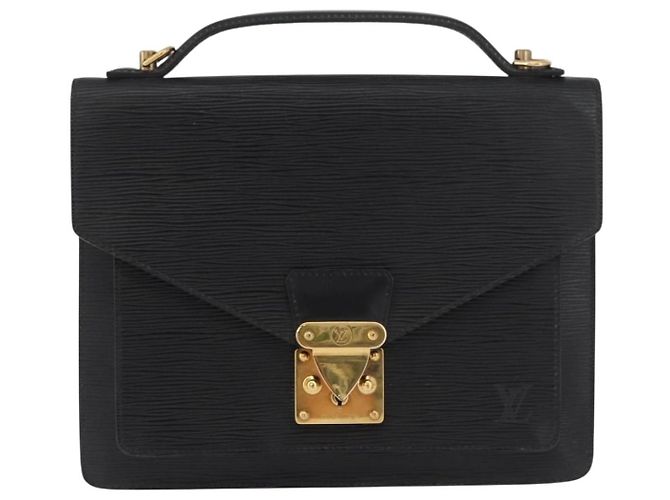 LOUIS VUITTON Borsa Epi Monceau 28 Nera M52122 LV Auth BA12742 Nero - vista 13