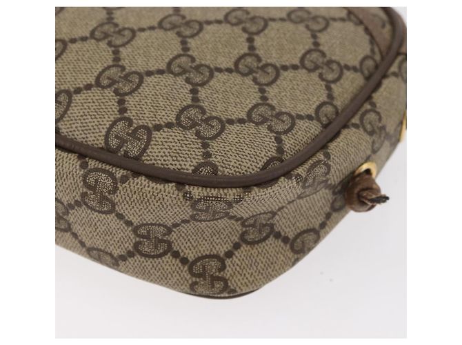 Borsa a tracolla GUCCI GG Supreme PVC Beige Oro 116 02 606 Auth BA12707 D'oro - vista 11